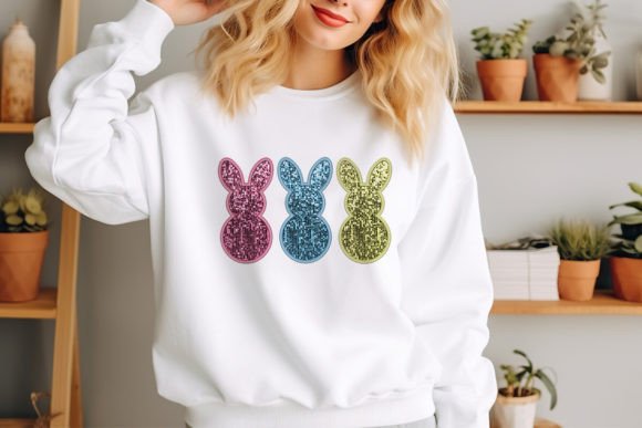 #1139 Easter Day Bunny Sequins Faux