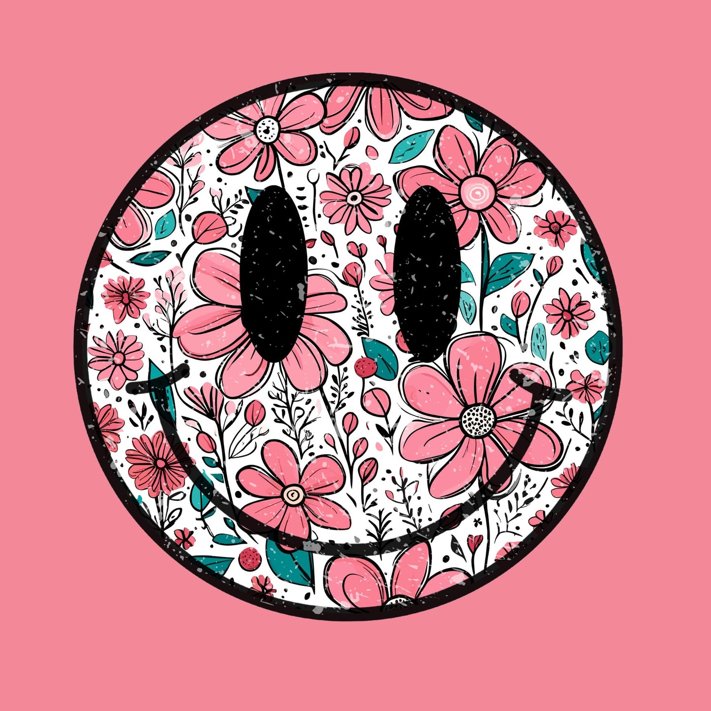 #0862 Pink Flower Smiley