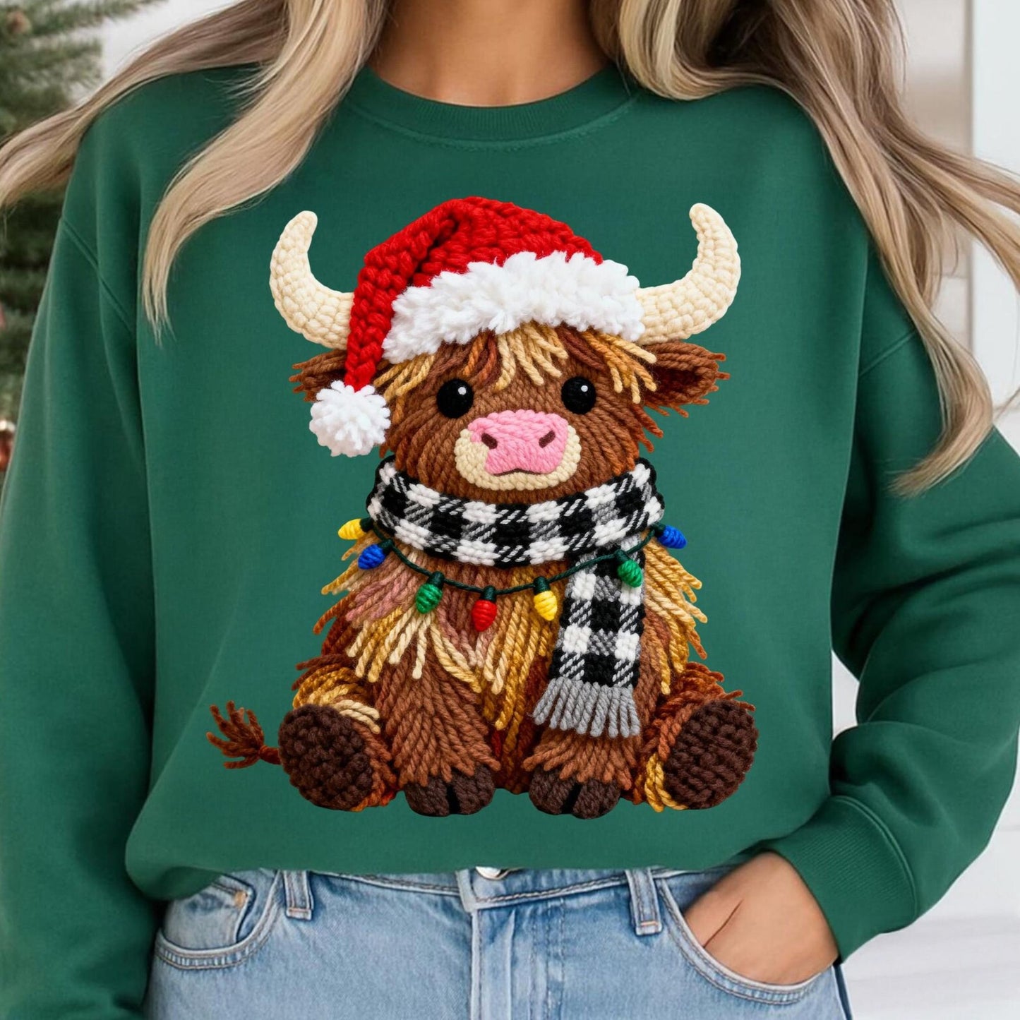 #4113 Yarn Christmas Cow
