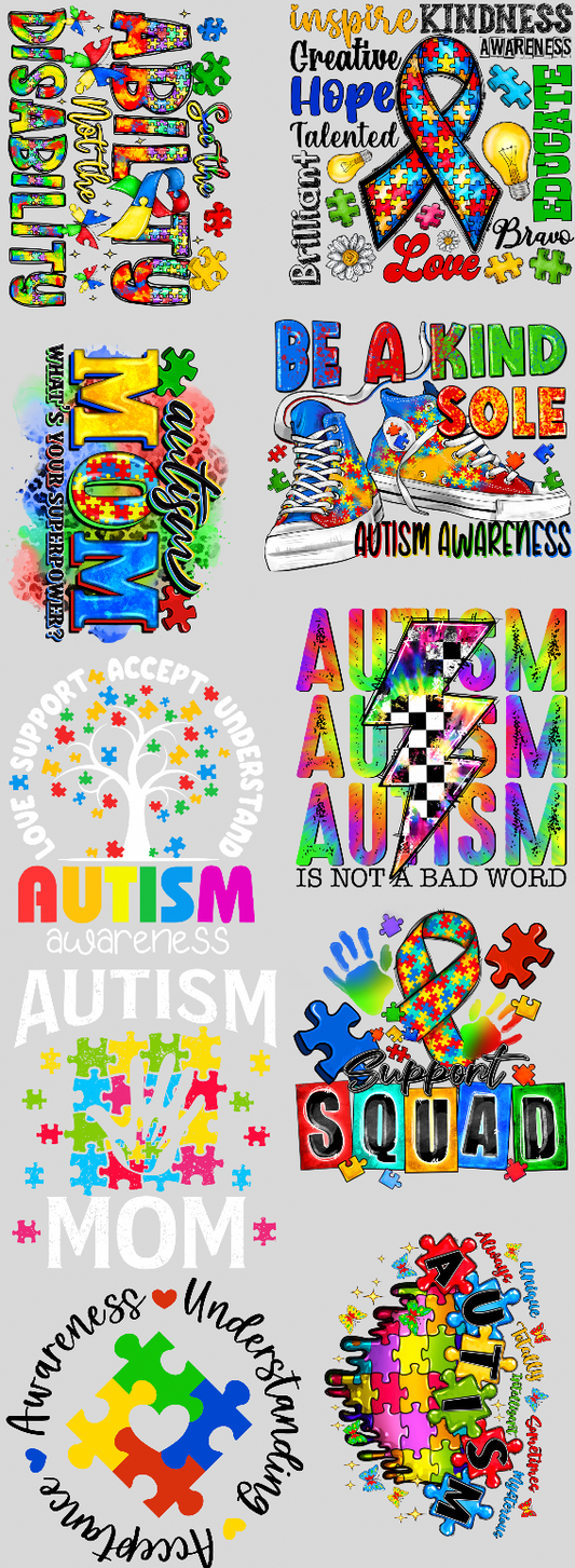 Autism Gang Sheet 22X60