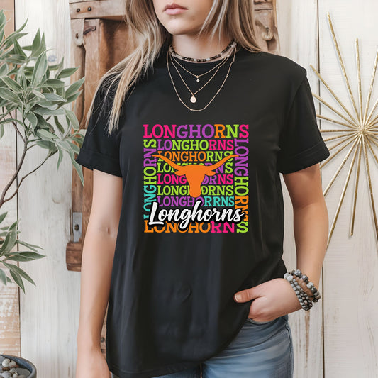 #0979 Scattered longhorns colorful