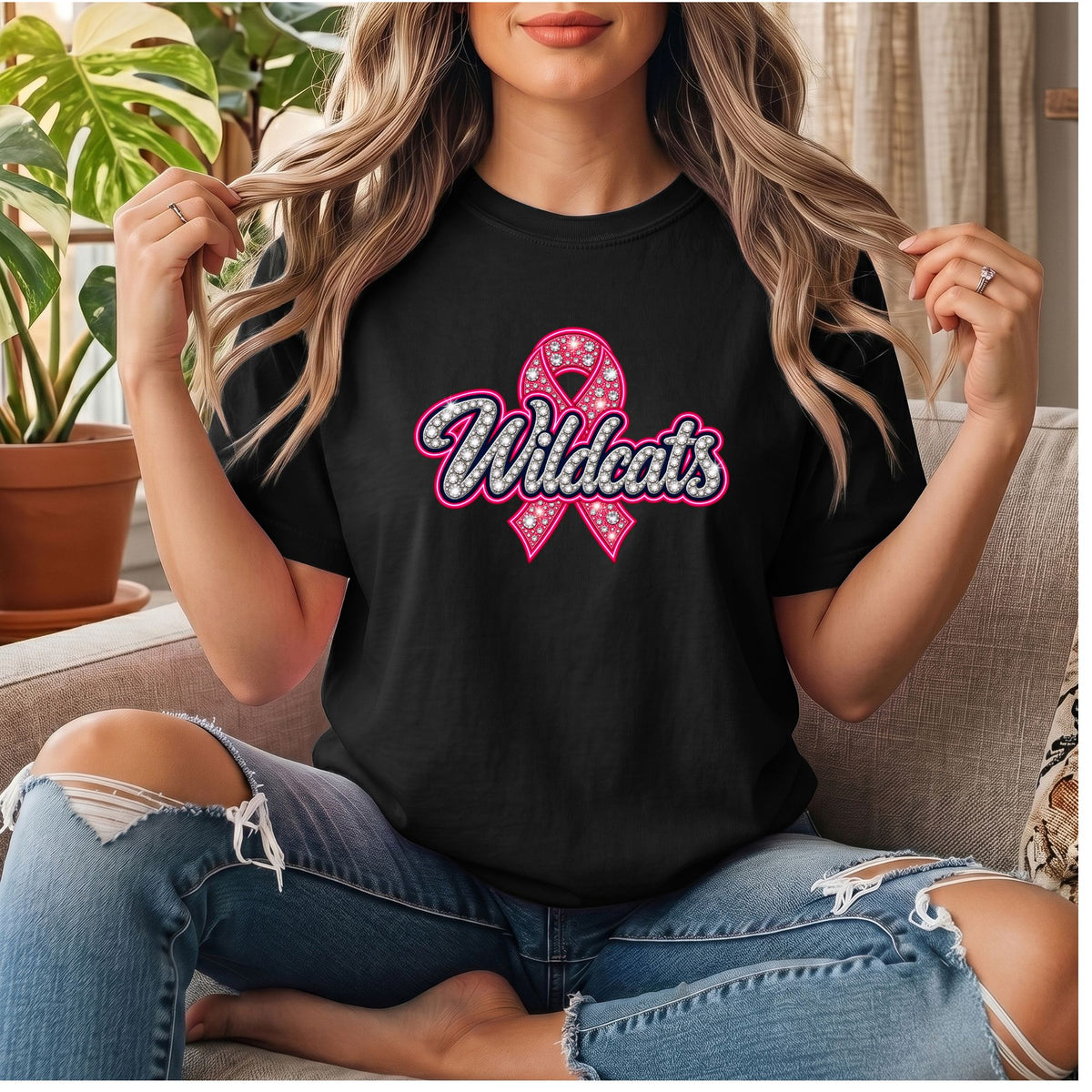 # 4449 Faux Rhinestone Breast Cancer Schools