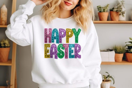#1140 Happy Easter Sequins Faux Glitter