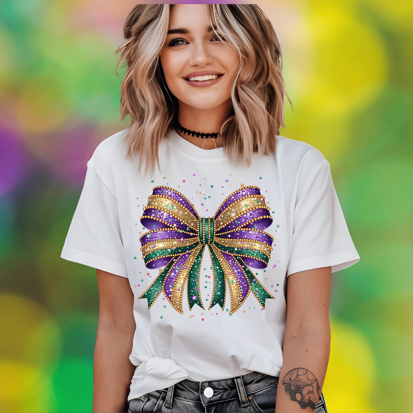 #4133 Mardi Gras Bow