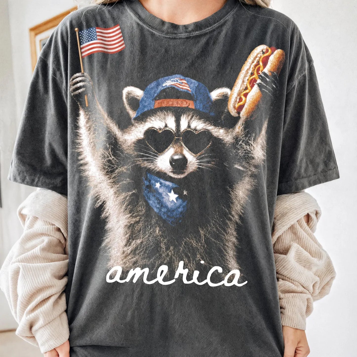 #4309 Raccoon 4th of July