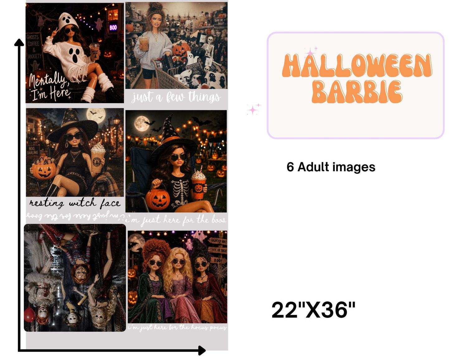 Halloween Barbie Pre-Made Gang Sheet
